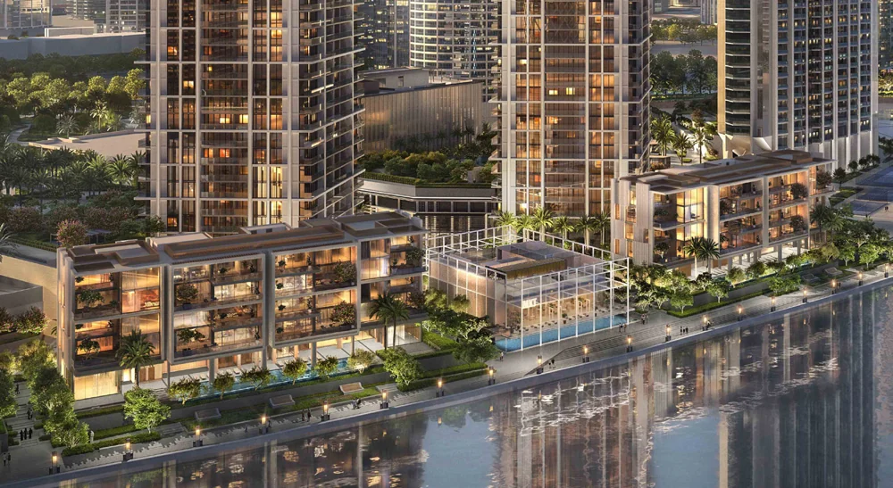 Peninsula Four — Architecture beside the canal — Official developer rendering
