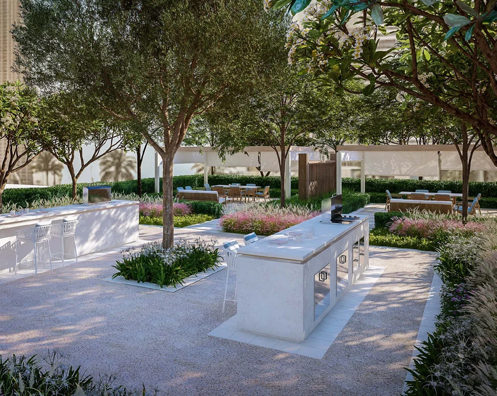 Peninsula Four — Outdoor social spaces — Official developer rendering