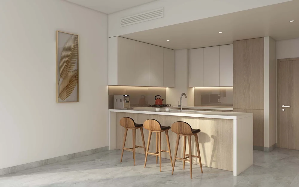 Peninsula Two — Kitchen finishes — Official developer rendering