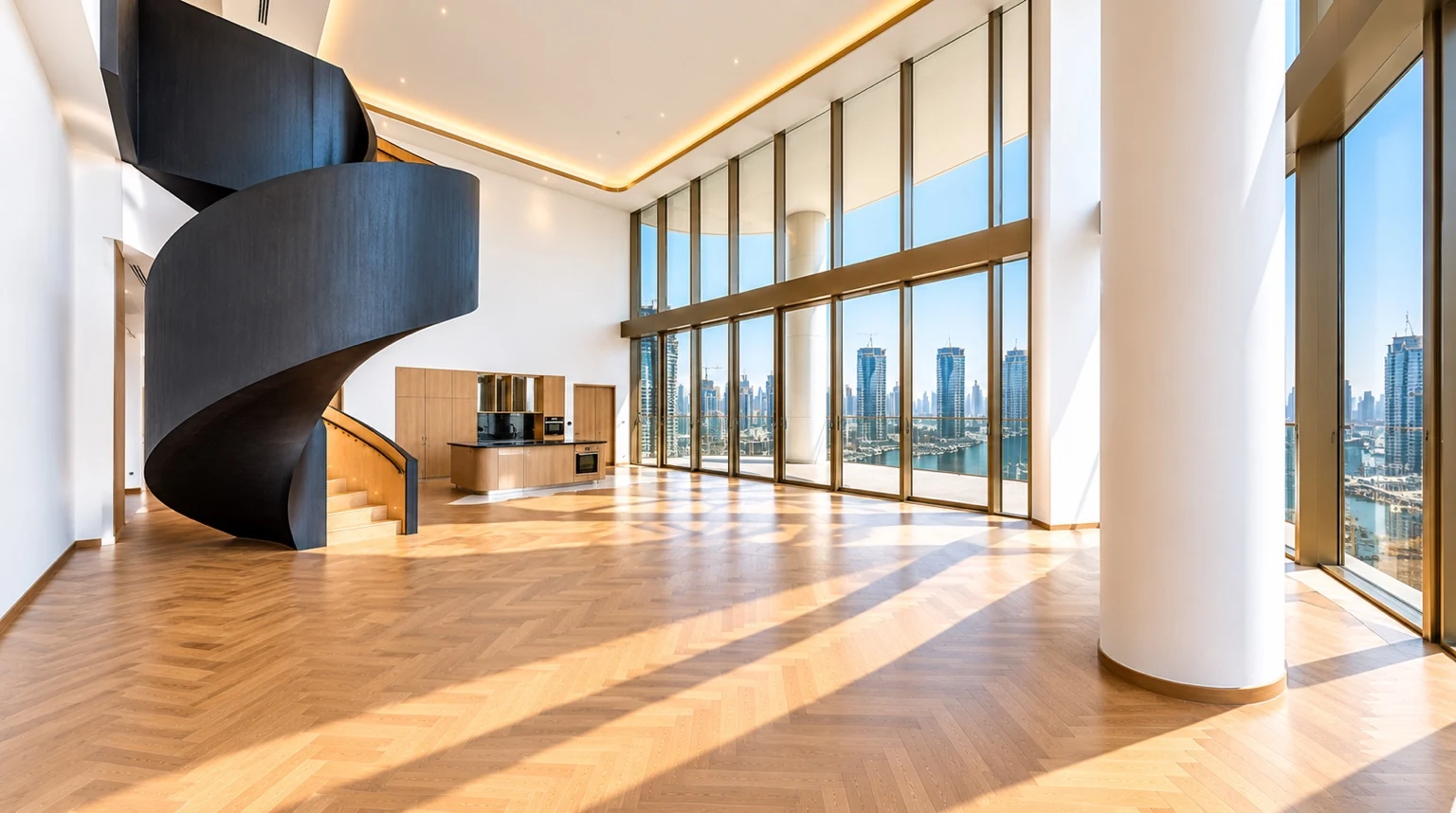 Duplex staircase and canal-facing glazing