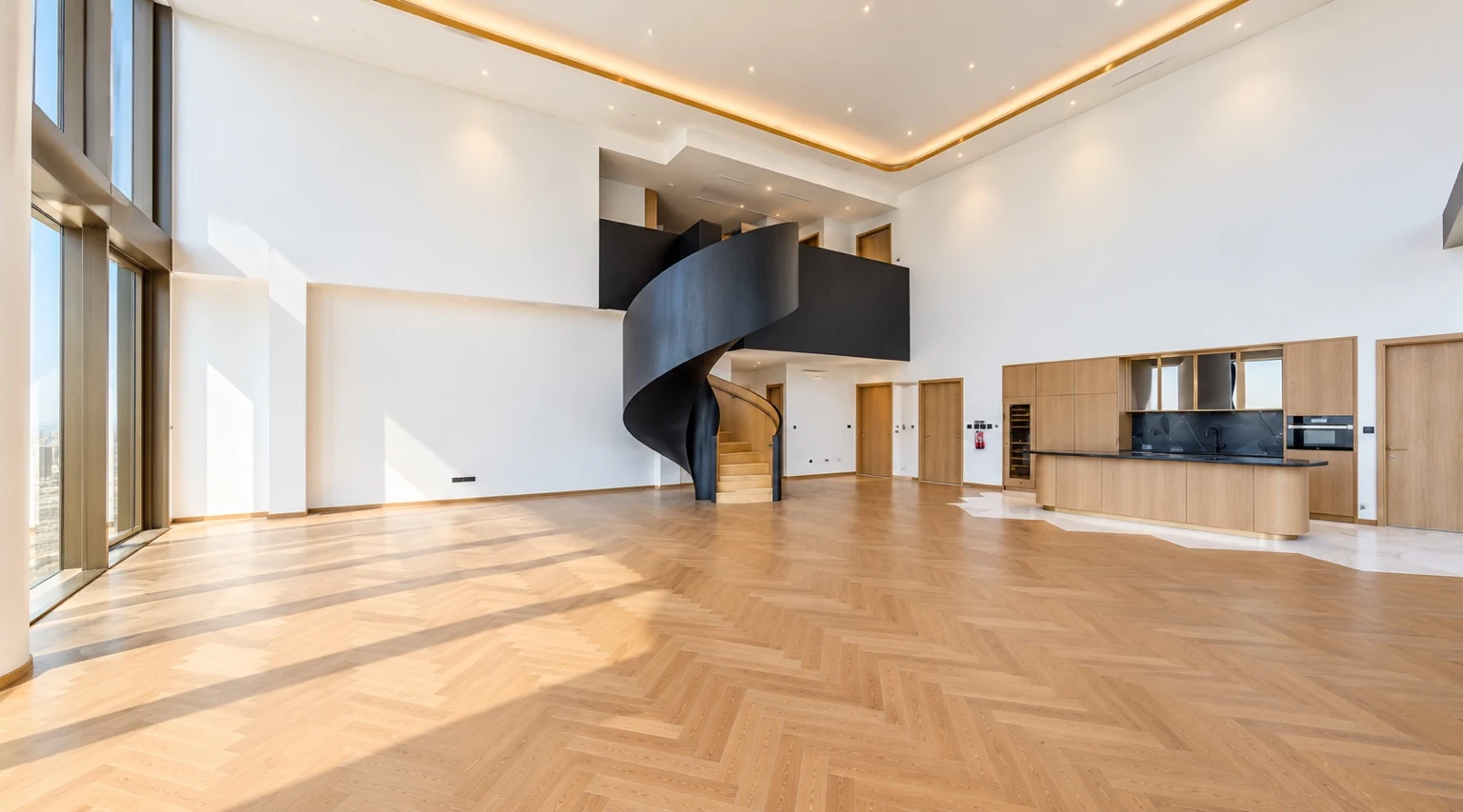 Duplex living space and staircase